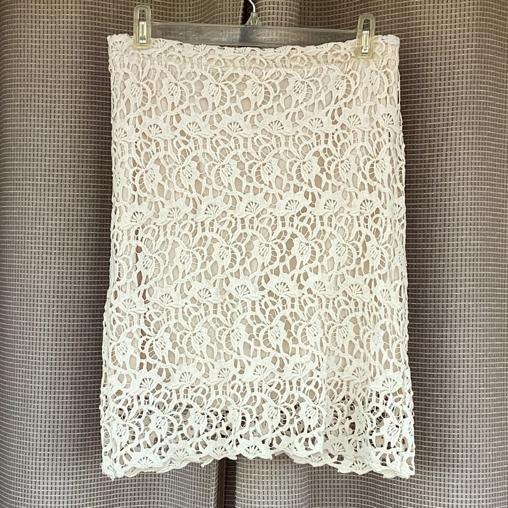 Kenar heavy crocheted lined pencil skirt. XS